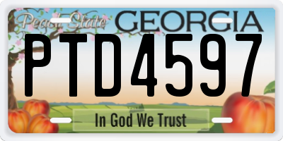GA license plate PTD4597