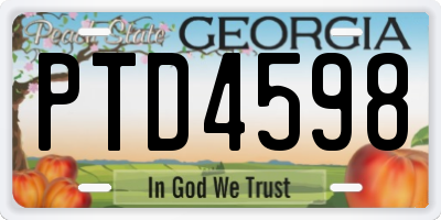 GA license plate PTD4598
