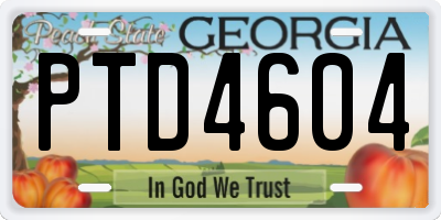GA license plate PTD4604
