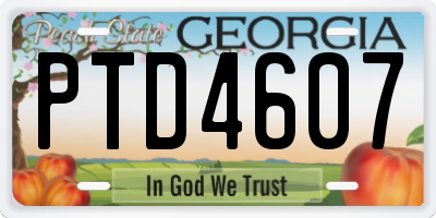 GA license plate PTD4607