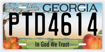 GA license plate PTD4614