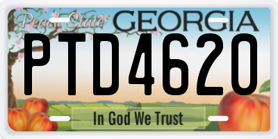 GA license plate PTD4620