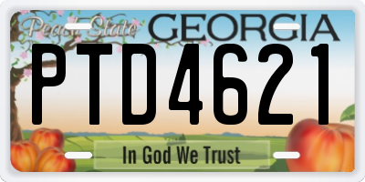 GA license plate PTD4621