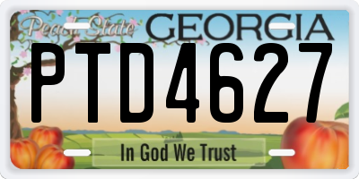 GA license plate PTD4627