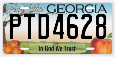 GA license plate PTD4628