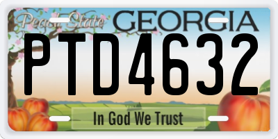 GA license plate PTD4632