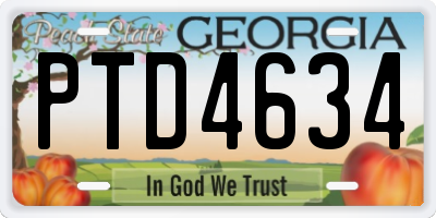 GA license plate PTD4634