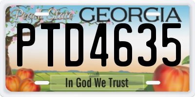 GA license plate PTD4635
