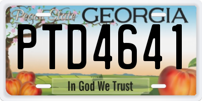 GA license plate PTD4641