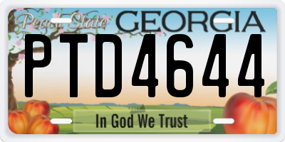 GA license plate PTD4644