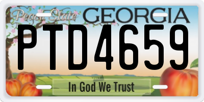 GA license plate PTD4659