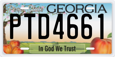 GA license plate PTD4661