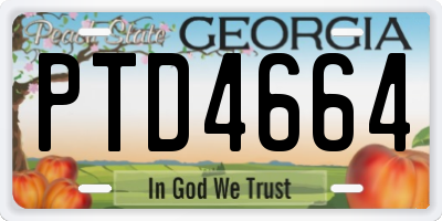 GA license plate PTD4664