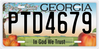 GA license plate PTD4679