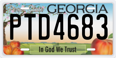 GA license plate PTD4683