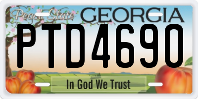 GA license plate PTD4690