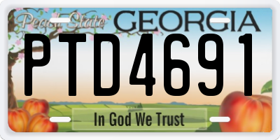 GA license plate PTD4691