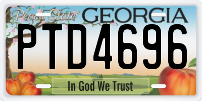 GA license plate PTD4696