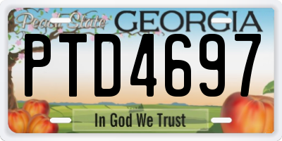 GA license plate PTD4697