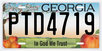 GA license plate PTD4719