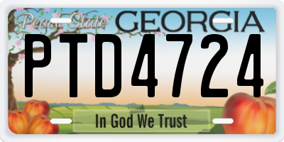 GA license plate PTD4724