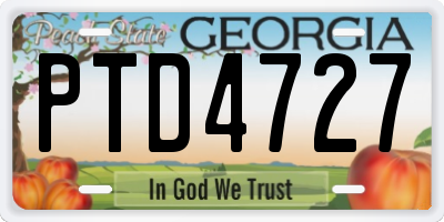 GA license plate PTD4727