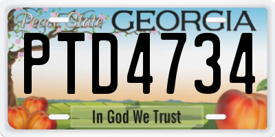 GA license plate PTD4734