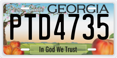 GA license plate PTD4735