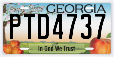 GA license plate PTD4737