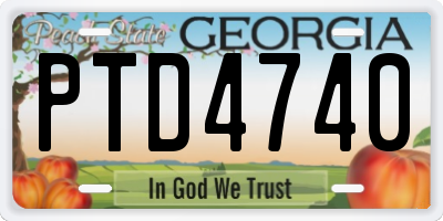 GA license plate PTD4740