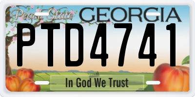 GA license plate PTD4741