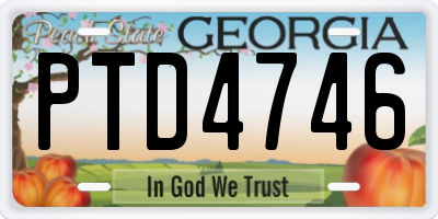 GA license plate PTD4746