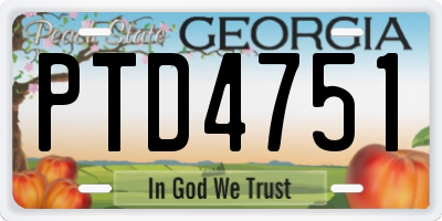 GA license plate PTD4751
