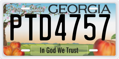 GA license plate PTD4757