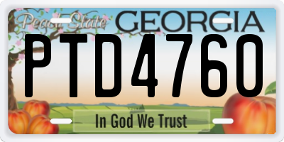 GA license plate PTD4760