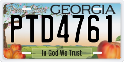 GA license plate PTD4761
