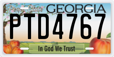 GA license plate PTD4767