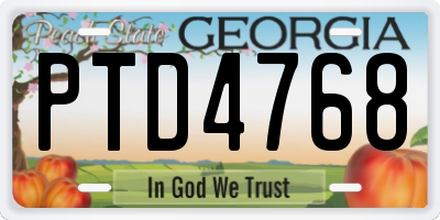 GA license plate PTD4768
