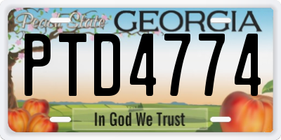 GA license plate PTD4774