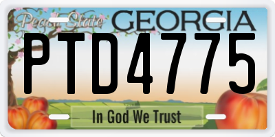 GA license plate PTD4775