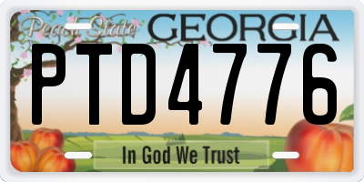 GA license plate PTD4776