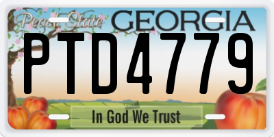 GA license plate PTD4779