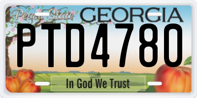 GA license plate PTD4780