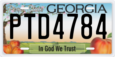 GA license plate PTD4784