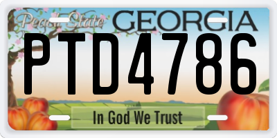 GA license plate PTD4786