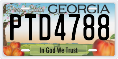 GA license plate PTD4788