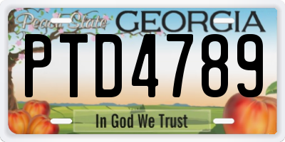 GA license plate PTD4789