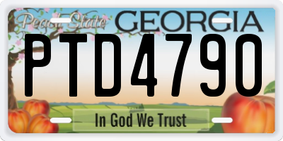 GA license plate PTD4790