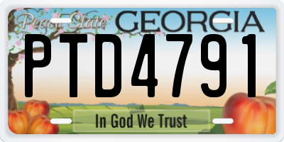 GA license plate PTD4791