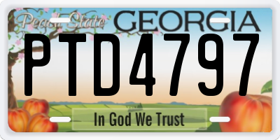 GA license plate PTD4797
